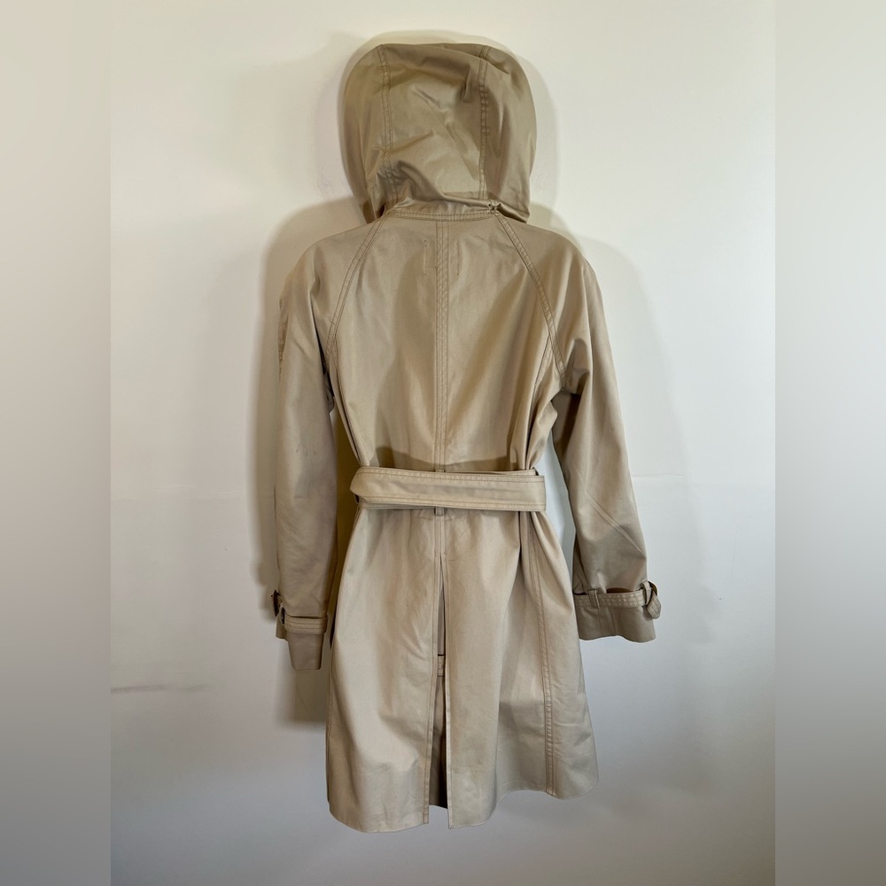 J Crew Trench Coat Womens Size 0 Tan Khaki Mid Length Belted - Picture 10 of 12
